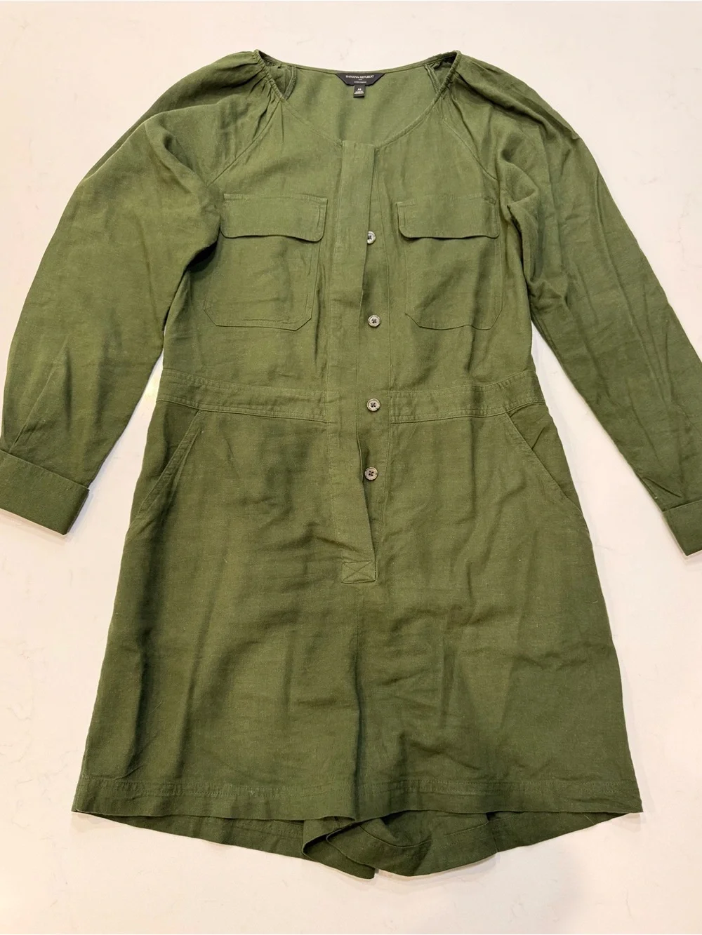EUC – Banana Republic Linen Blend Utility Romper – Size Medium